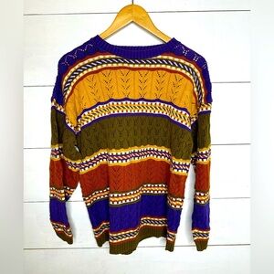 Vintage Melbourne Tour Knit Sweater Colorblock 90s Style – Size Large